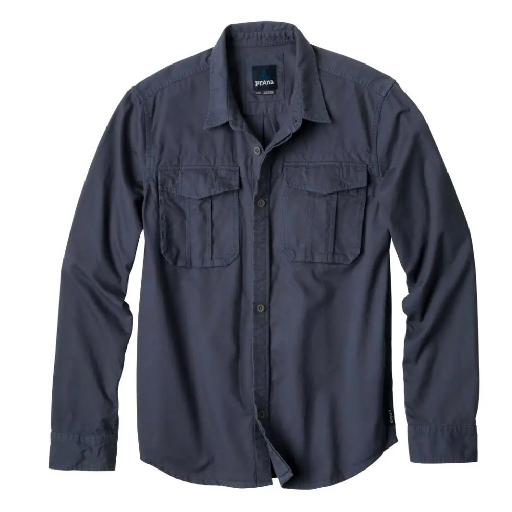 PrAna men’s blue Siegel Shirt, size L, EUC
